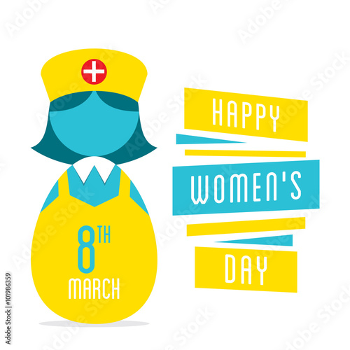 happy womens day, women nurse profession design