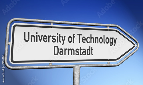 road sign University of Technology Darmstadt