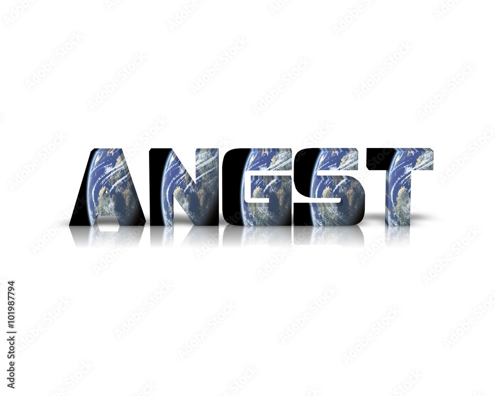 Naklejka premium Angst 3D Wort