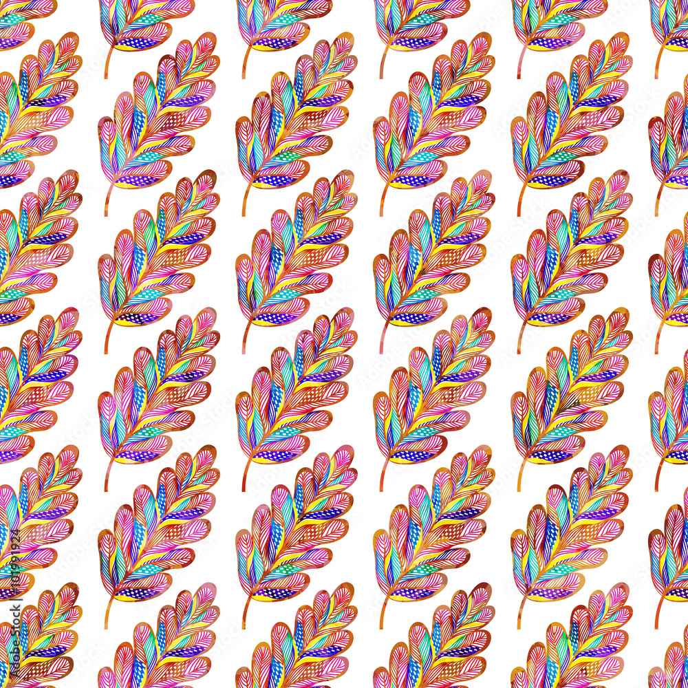 Fototapeta premium Seamless pattern with colored autumn leaves. Vector, EPS 10.