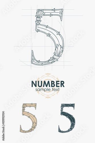 Sign design element. Vector illustration. Abstract ornate curly 