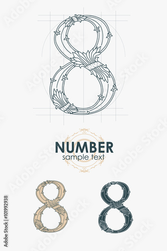 Sign design element. Vector illustration. Abstract ornate curly 