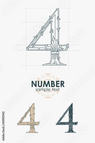Sign design element. Vector illustration. Abstract ornate curly 