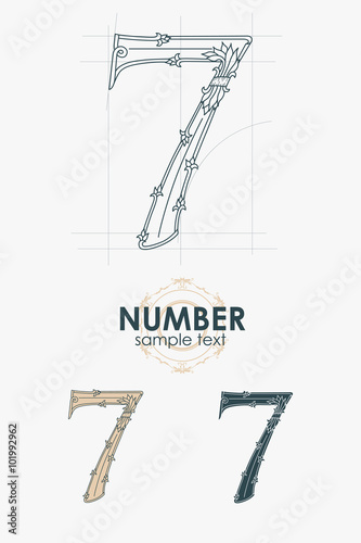 Sign design element. Vector illustration. Abstract ornate curly 
