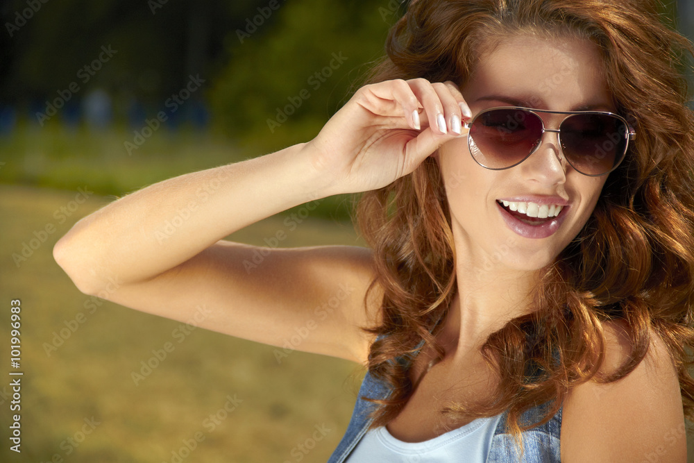 Energetic young girl in glasses Energetic young girl in glasses