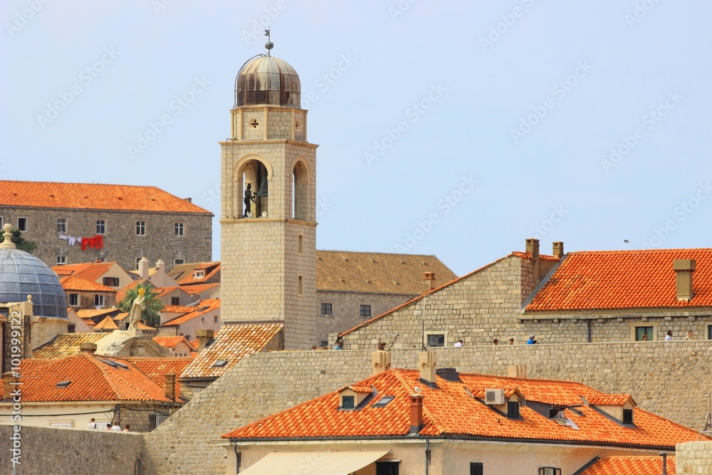 Dubrovnik houses with red tiled roofs