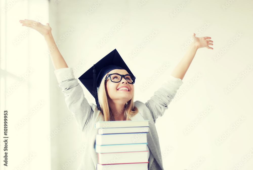 happy student in graduation cap happy student in graduation cap