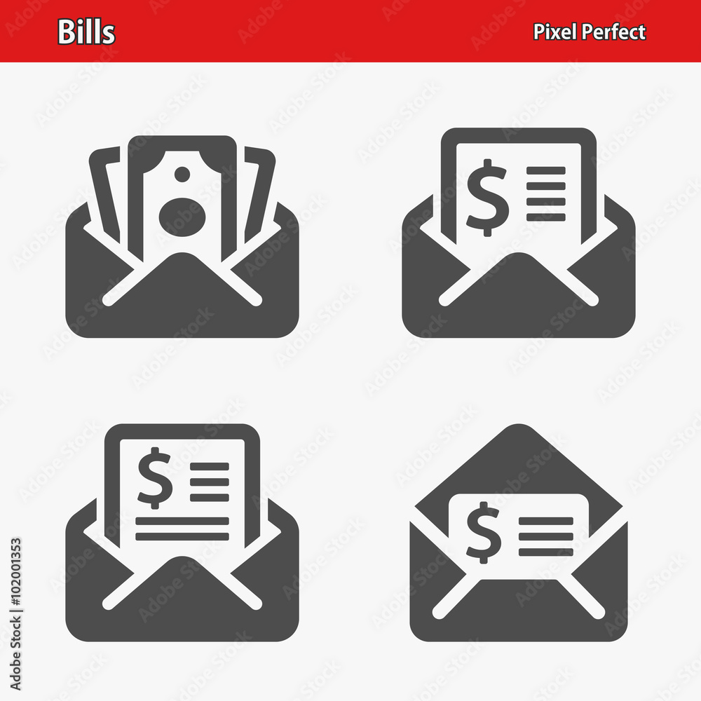Bills Icons. Professional, pixel perfect icons optimized for both large and small resolutions. EPS 8 format. Bills Icons. Professional, pixel perfect icons optimized for both large and small resolutions. EPS 8 format.