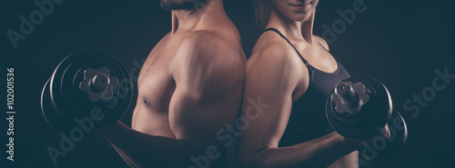 Perfectly shaped male and female upper body