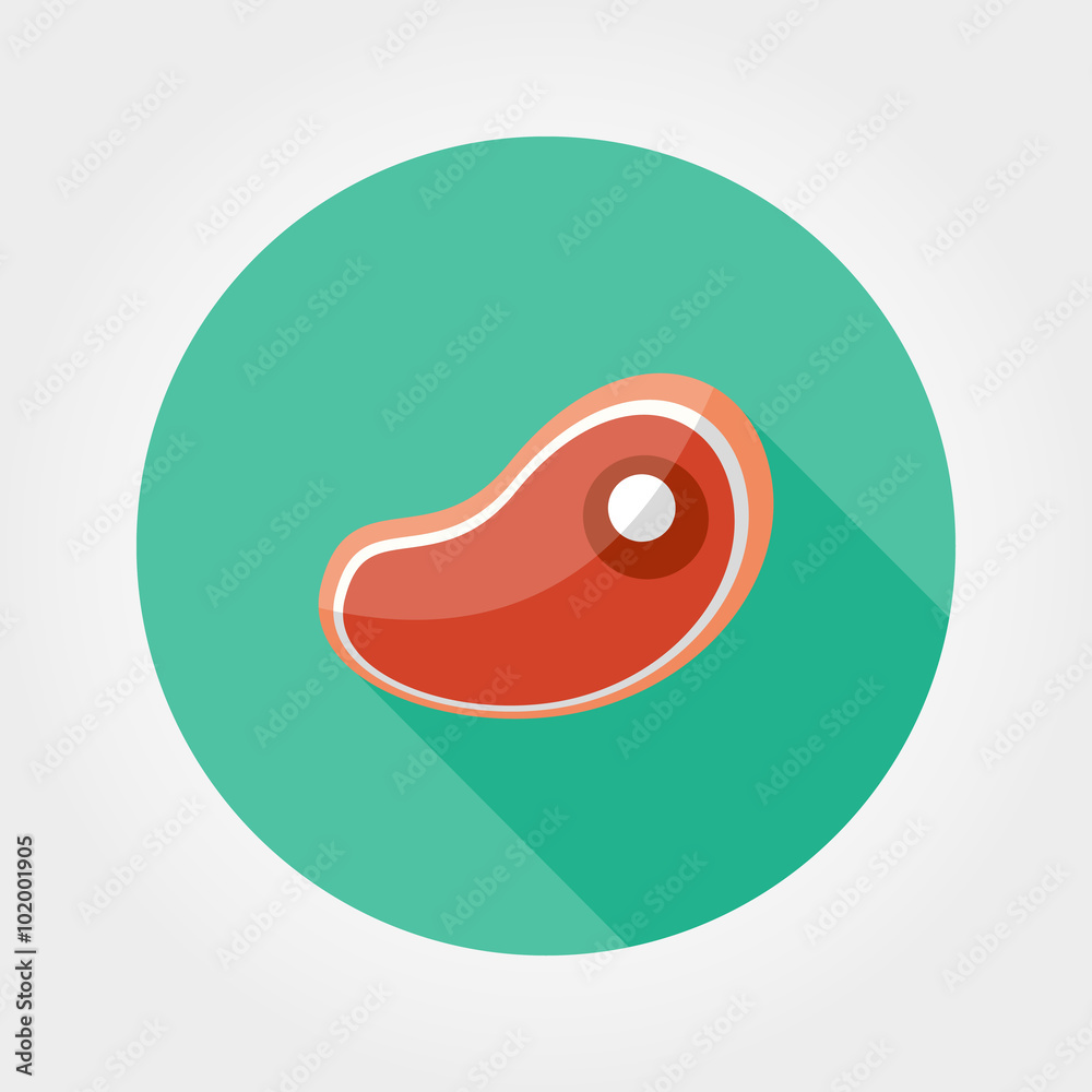 Steak icon. Flat. Steak icon. Flat.