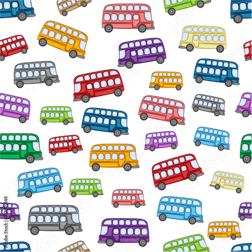 bus pattern on a white background