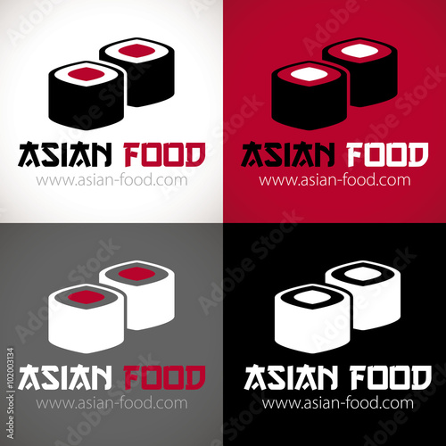 logo restaurant asiatique sushi rouge