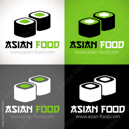 logo restaurant asiatique sushi vert