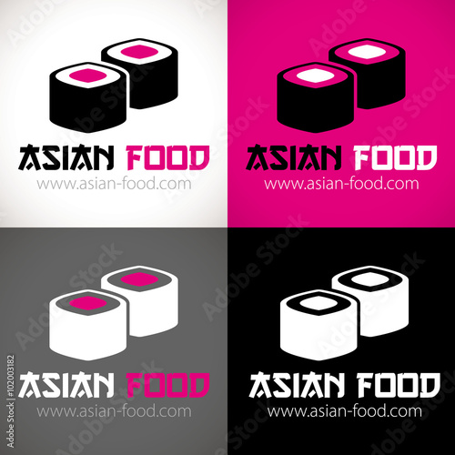logo restaurant asiatique sushi rose