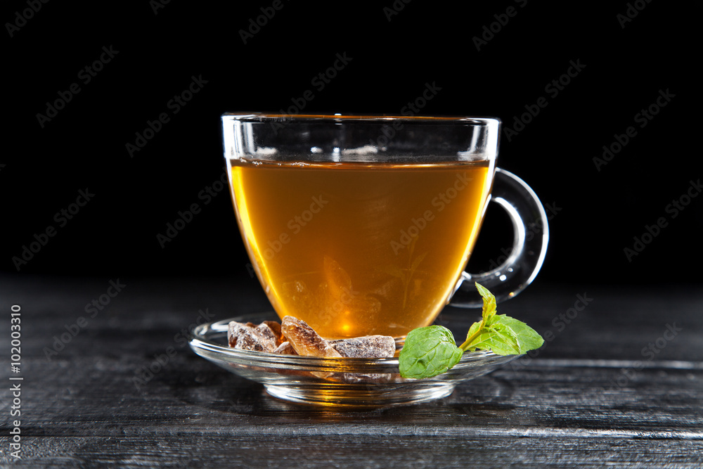 Cup of tea on dark background Cup of tea on dark background