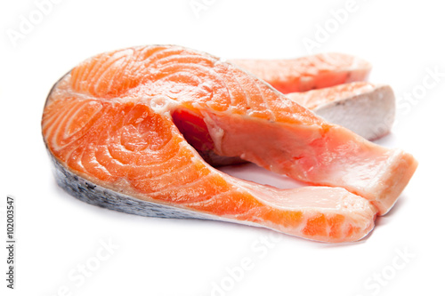 Salmon fillet slices