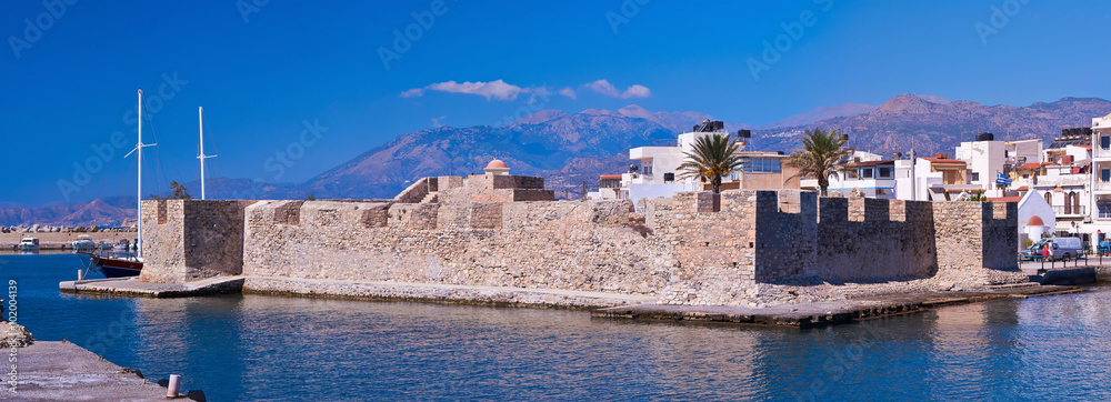 Panoramic view of venetian fortress at Ierapetra in Crete, Greece.
