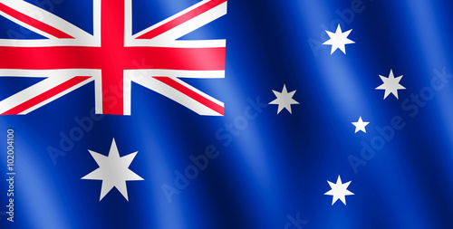 Flag of Australia waving in the wind