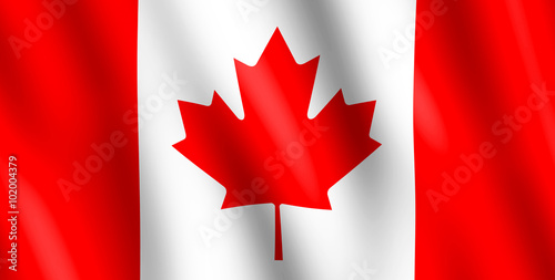Flag of Canada waving in the wind