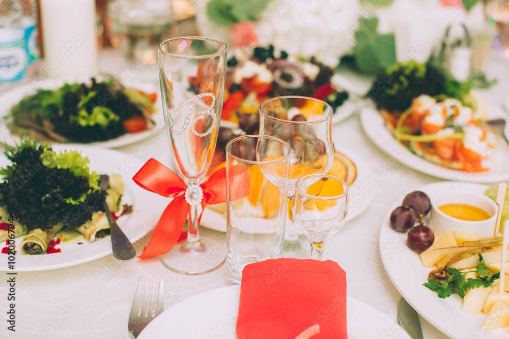 Fototapeta premium Table set for wedding or event party