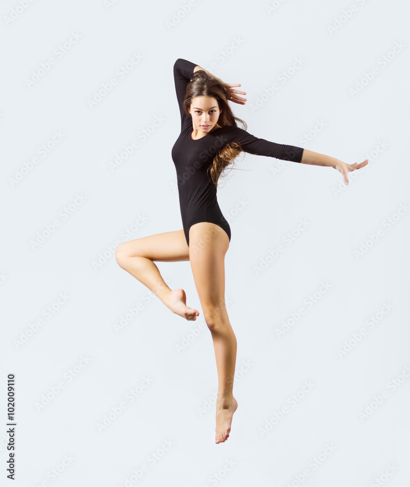Young girl engaged gymnastic