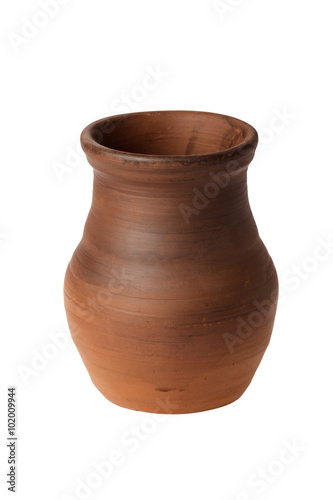 Ceramic jug on a white background