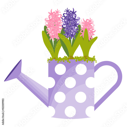 Vector illustration with flower pot