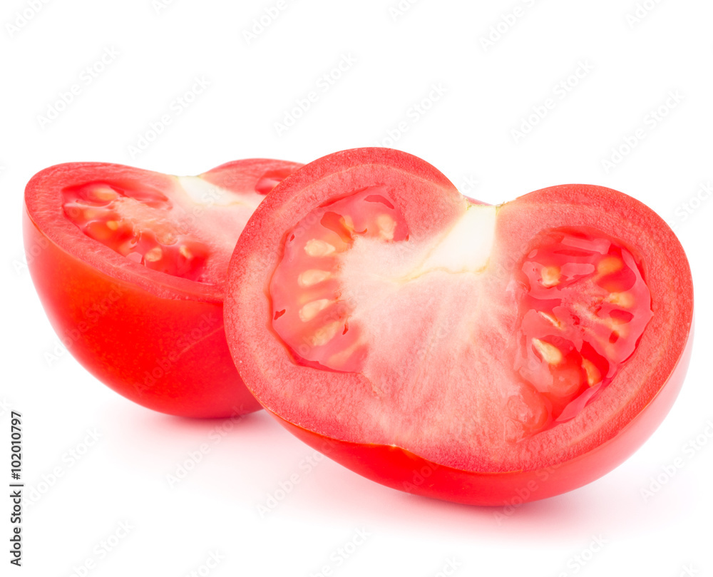 Tomato vegetable slices isolated on white background cutout Tomato vegetable slices isolated on white background cutout