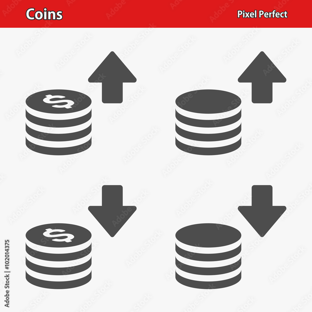 Coins Icons. Professional, pixel perfect icons optimized for both large and small resolutions. EPS 8 format. Coins Icons. Professional, pixel perfect icons optimized for both large and small resolutions. EPS 8 format.