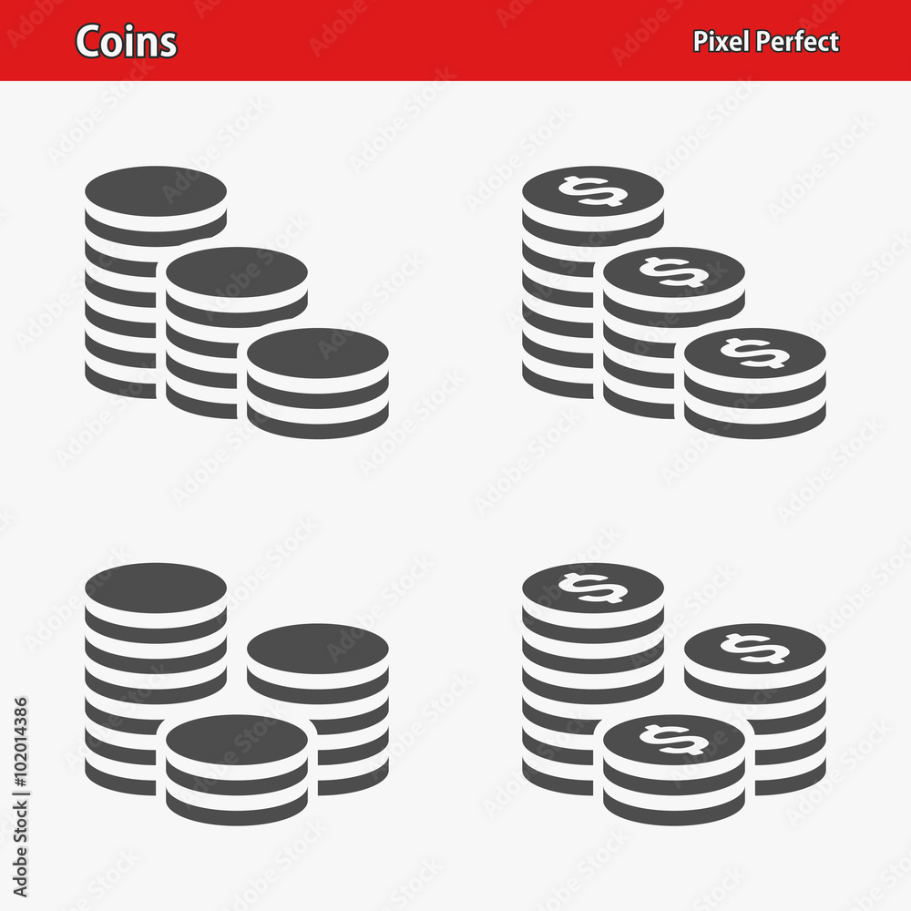 Coins Icons. Professional, pixel perfect icons optimized for both large and small resolutions. EPS 8 format. Coins Icons. Professional, pixel perfect icons optimized for both large and small resolutions. EPS 8 format.