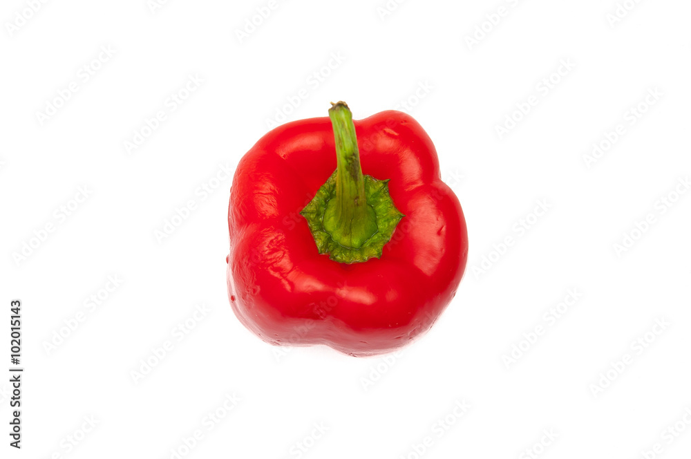 Red sweet pepper isolated on white. Fresh vegetable studio shot. Red sweet pepper isolated on white. Fresh vegetable studio shot.