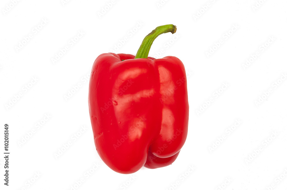 Red sweet pepper isolated on white. Fresh vegetable studio shot. Red sweet pepper isolated on white. Fresh vegetable studio shot.