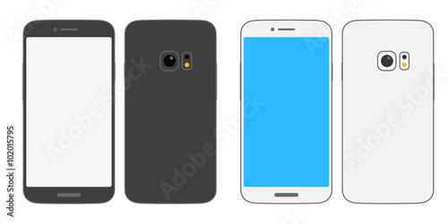 Abstract style modern smartphones. Vector mockup