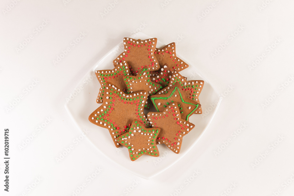 Fototapeta premium Handmade decorated ginger cookies