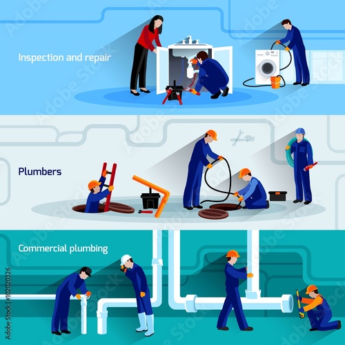 Plumber banner set
