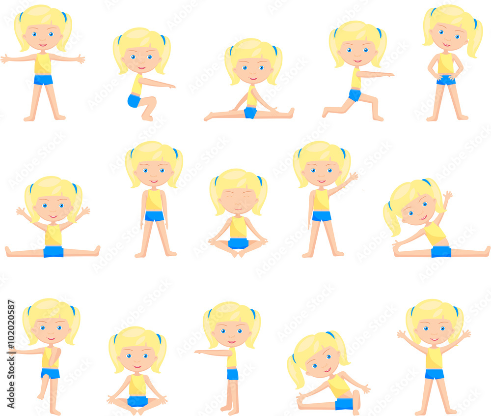 Caucasian girl with blonde hair doin morning work-out Caucasian girl with blonde hair doin morning work-out