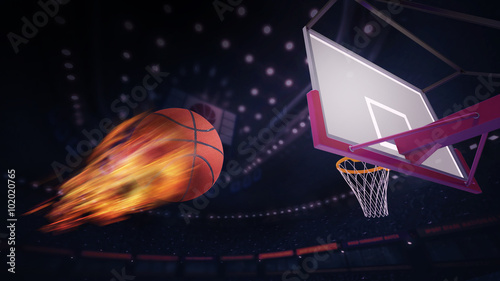 basketball burning ball heading for goal © LeArchitecto