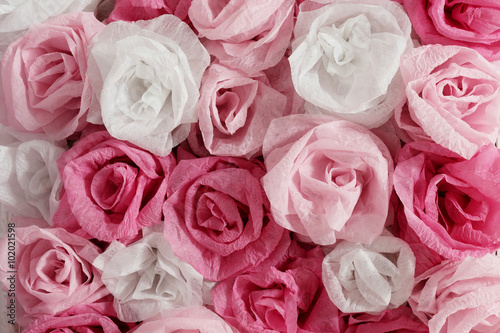 pink paper flowers