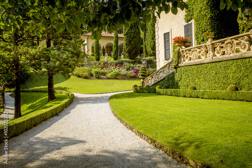 Garden of Villa del Balbianello in Lenno at Como Lake