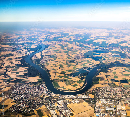 view to river Rhine in Hesse
