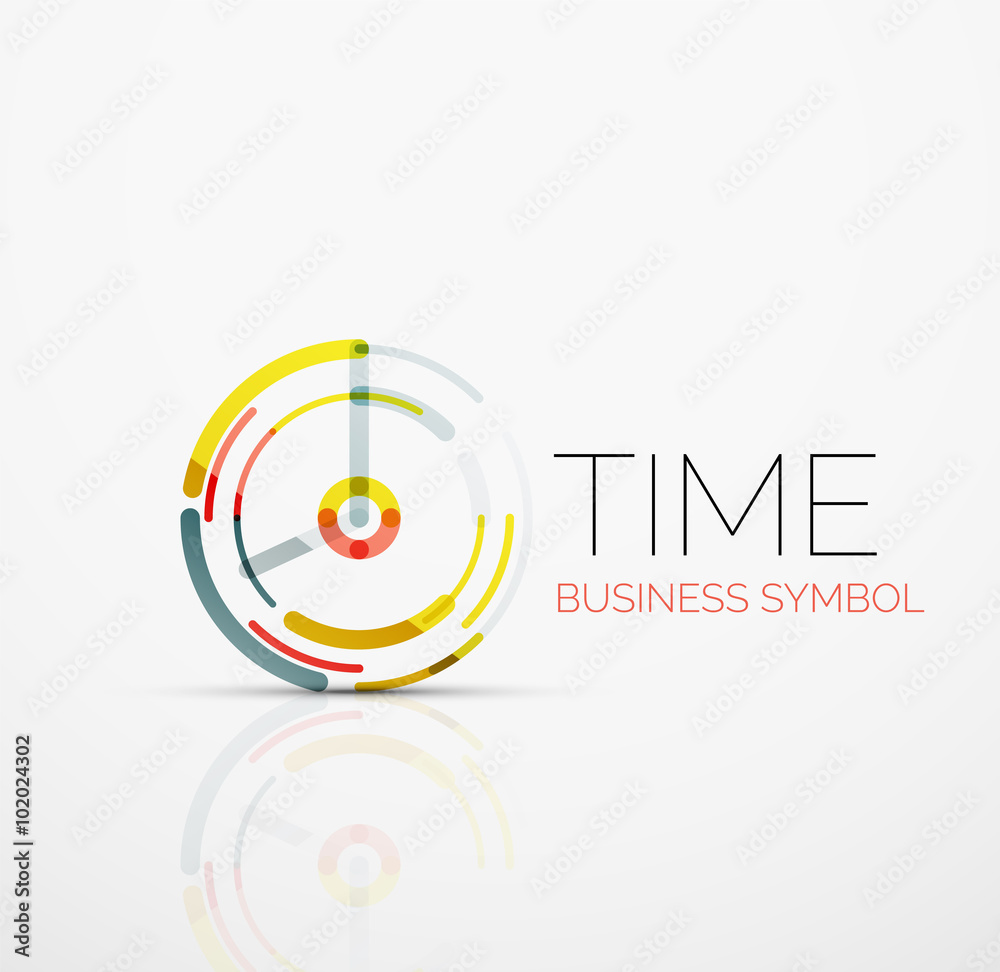 Vector abstract logo idea, time concept or clock business icon. Creative logotype design template Vector abstract logo idea, time concept or clock business icon. Creative logotype design template