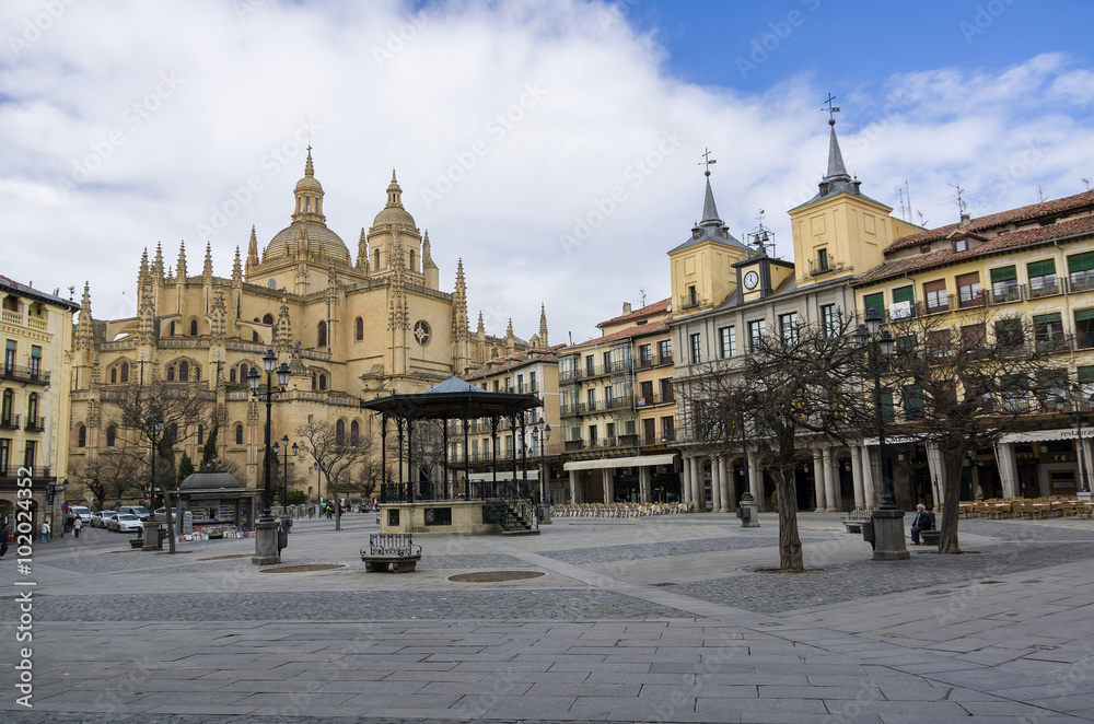 Plaza Mayor square in Segovia