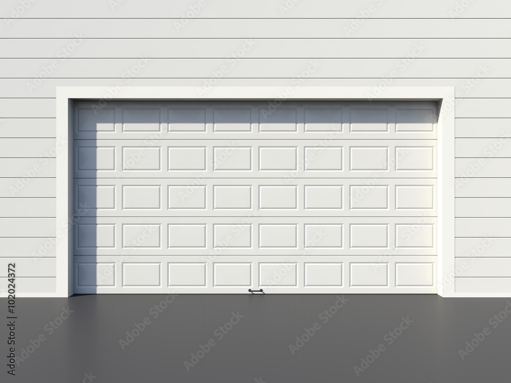 Fototapeta premium Modern white garage door