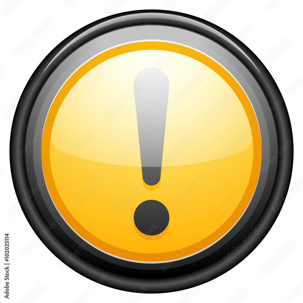 Exclamation danger yellow button Exclamation danger yellow button