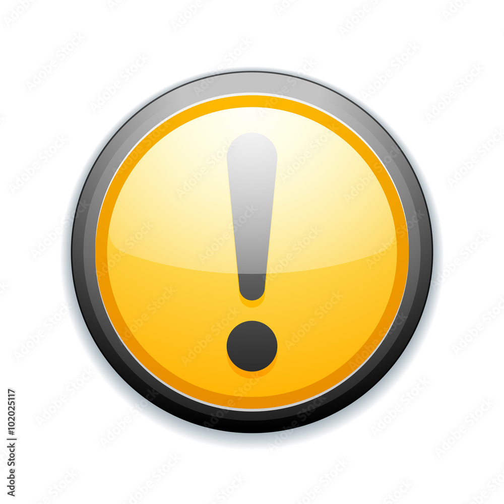Exclamation danger yellow button Exclamation danger yellow button