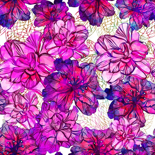 Seamless pattern with abstract bright flowers. Vector  EPS 10