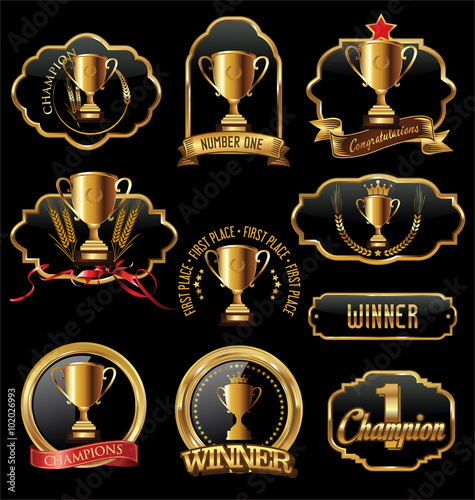 Award design black and golden Labels collection