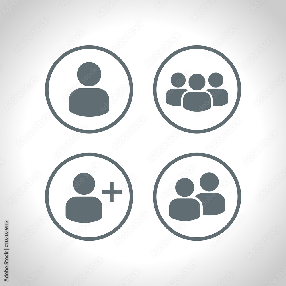 User Profile Group Set Icon Symbol. Vector User Profile Group Set Icon Symbol. Vector