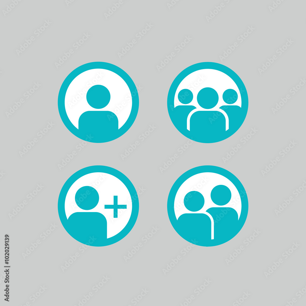 User Profile Group Set Icon Symbol. Vector User Profile Group Set Icon Symbol. Vector