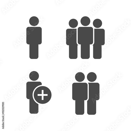 User Profile Group Set Icon Symbol. Vector